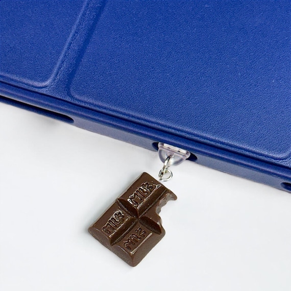 Milk Chocolate Dust Plug Charm – Sweet Bite Device Accessory for USB-C, Lightning, and Micro-USB Ports
