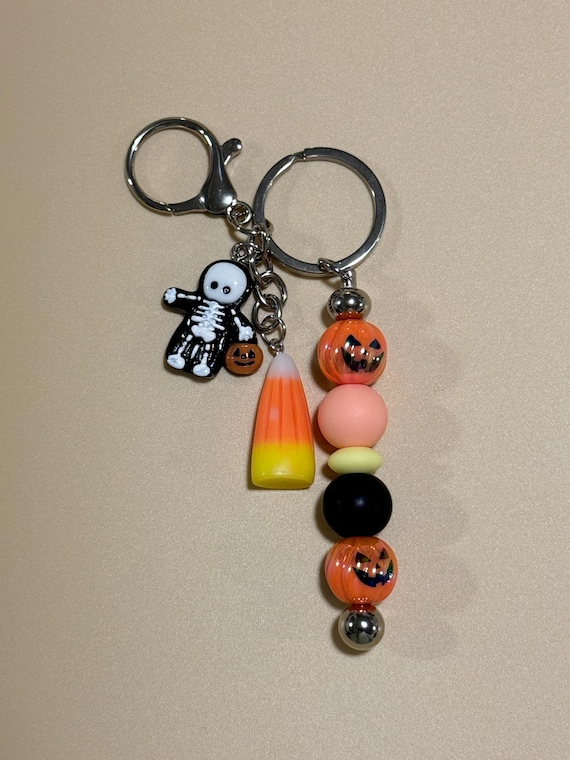 Pumpkin Skeleton Keychain