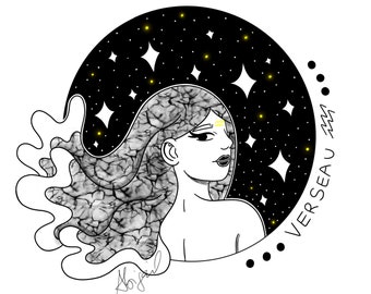 Illustration astrological sign Aquarius