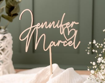 Cake Topper Hochzeit | Cake Topper Name | Namen | Holz | Personalisiert | verschiedene Schriftarten | 4E