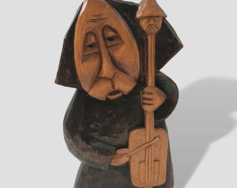 Sculpture en bois faite à la main de musicien