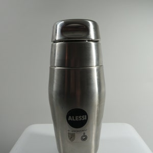 Vintage Alfra Alessi 870 Cocktail Shaker in 18/8 Stainless Steel Chrome  Finish Made in Italy 
