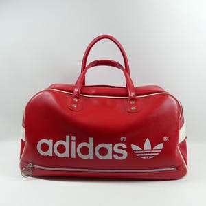 original Adidas Tasche Rot Weiß 1970er Jahre, Sporttasche, Reisetasche - sehr selten