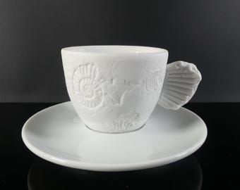 Tasse à expresso Illy Collection, motif Fossile, Paolo Rossetti, 1997, signée