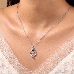 Colar com foto de projeção, texto personalizado, coração, família, animal de estimação, foto, presente para a mãe, imagem dentro, joia memorial