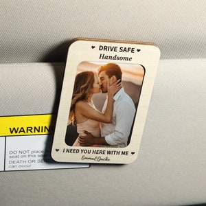 Sun Visor Clip Photo, Drive Safe Visor Clip, Personalized Picture Frame, Car Visor Clip, Gift for Boyfriend Husband, Car Accessories