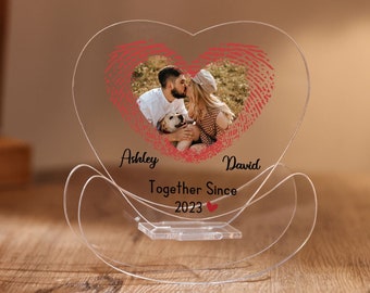 Cadeau photo personnalisé, support acrylique photo personnalisé, ornement de bureau cadre photo amusant, cadeau couple, cadeau d'anniversaire pour elle