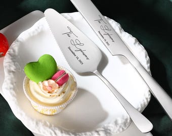 Personalized Wedding Cake Cutting Set,Engraved Cake Knife & Server Set,Custom Name Cake Set, Wedding Accessories,Anniversary Keepsake Gift