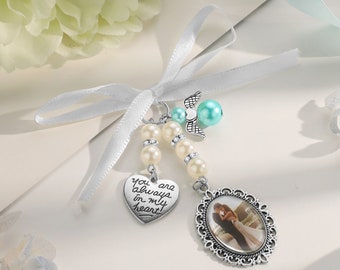 Wedding Bouquet Photo Charm, Flower Bridal Charm, Personalised Memorial Picture Charm, Memory Charm,Wedding Keepsake Memorial Gift for Bride