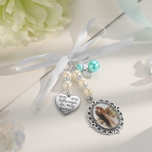 Hochzeit Blumenstrauß Foto Charme, Blumen Braut Charme, personalisierte Erinnerung Bild Charme, Speicher Charme, Hochzeit Andenken Erinnerungsgeschenk für die Braut