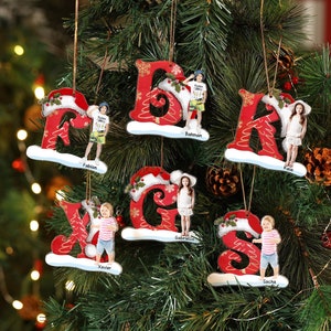 Carta de Natal e enfeite de foto inicial enfeite de natal decoração personalizada foto árvore de natal lembrança decoração presente de natal para crianças