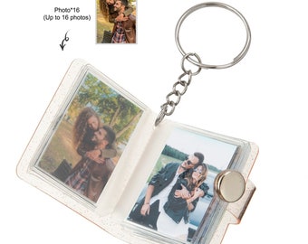 Custom 20pcs Mini Photo Album Keychain, Personalized Memories Picture Book Keyring, Anniversary Couple Gifts Birthday Gift for Friend Her