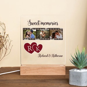 Photo Gifts Personalized Picture Lamp LED Photo Light Desk Lamp Names Engraving Romantic Anniversary Gift for Him Custom Acrylic Light
