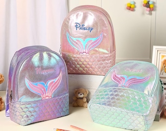 Mermaid Girl Backpack, Personalized Toddler backpack, Girls Daycare Backpack, Kindergarden Toddler Backpack, Birthday Gift For Girls