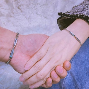Couples Bracelet Personalized Engraved Name Bracelets Set,Friendship Bracelet,Lover Couple Gift,Matching Bracelets for Her