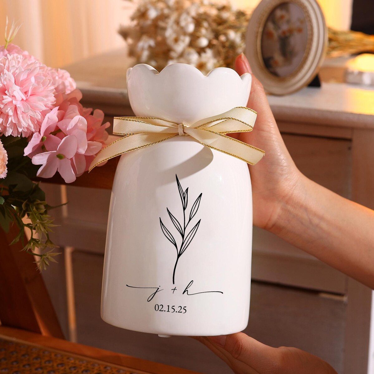 Personalized Wedding Flower Vase, Engagement Ceramic Vase, Anniversary Gifts, Couple Wedding Gifts, Proposal Party Favor, Gift for Newlyweds - Etsy