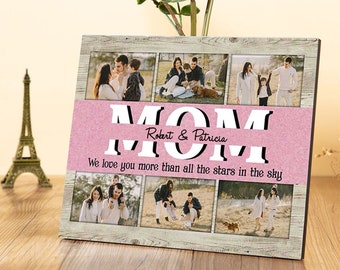 Custom Picture Wood Board Personalized Family Photo Frames Wood Plaque Gift for Mom