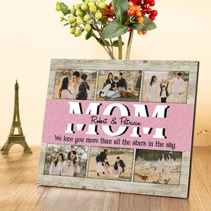 Custom Picture Wood Board Personalized Family Photo Frames Wood Plaque Gift for Mom