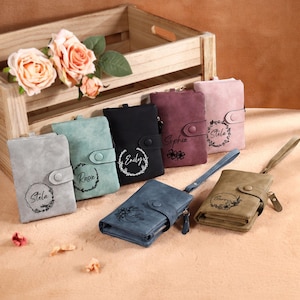 Geschenk für sie, Damen Geldbörse, personalisierte Name Frauen Brieftasche, Leder Geldbörse mit Reißverschluss, Geburtstagsgeschenk, Mutter Geschenk Brieftasche, Geschenk für den besten Freund