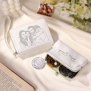 Engraved Photo Purse with Name,Custom Womens Wallet,Gift for Her,Ladies Wallet,Wristlet Card Holder,Coin Pocket,Mom Gift,Girlfriend Gift