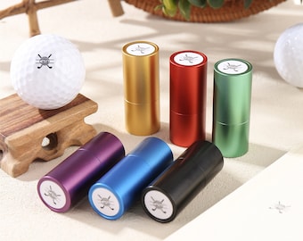 Carimbo de bola de golfe com nome personalizado, marcador de bola de golfe, acessórios de carimbo de bola com tinta colorida, presentes esportivos para golfistas, presente para o dia dos pais