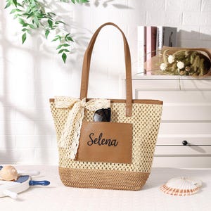 Personalized Gift for Her, Straw Beach Bag, Straw Tote, Wedding Gift, Bachelorette Bridal Shower Bag, Summer Vacation Gift, Girls Trip Bags