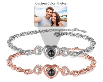 Bracelet personnalisé avec image à l'intérieur, bracelet personnalisé pour projection de photos, bracelet commémoratif pour femme, cadeau de Noël pour maman