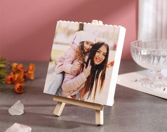 Personalized Photo Building Block with Stand - Custom Picture Jigsaw Puzzle Block - Anniversary Gifts for Her,for Family - Mother's Day Gift