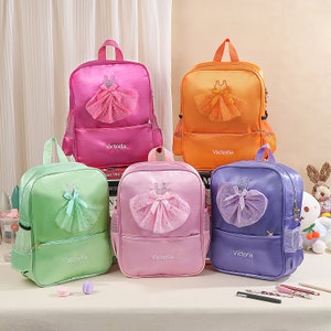 Personalisierter Name Tasche Rucksack für kleine Mädchen Individueller Tanzrucksack Ballerina Tanztasche Geschenk für Tochter Enkelin Back to School