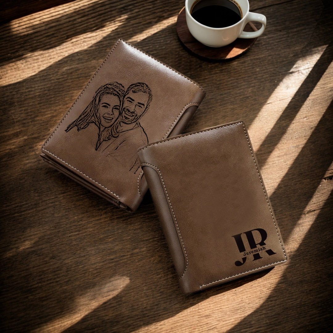 Personalized Initial Name Wallet for Him, Custom Engraved Monogrammed ...