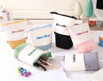 Pop-up Pencil Cases Personalized Pencil Cases with Name Pen Pouch Telescopic Pen Holder Customized Back-to-School Gifts for Kids
