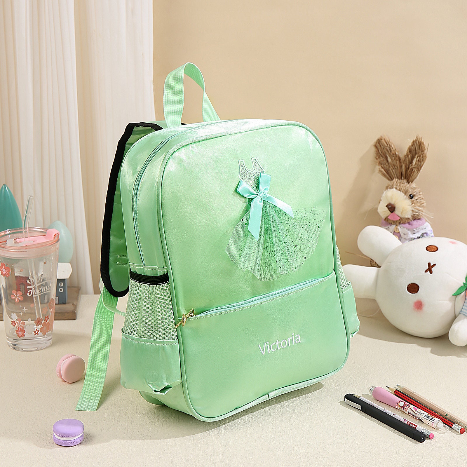 Personalized Name Bag Backpack for Little Girls Custom Dance Backpack Ballerina Dance Bag Gift for Daughter Granddaughter Back to School