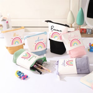 Regalo personalizzato per il rientro a scuola Pop Up Slide Down Stand Up Portapenne Telescopico Arcobaleno Matita Portaoggetti Vaso porta pennelli trucco Regalo per lei