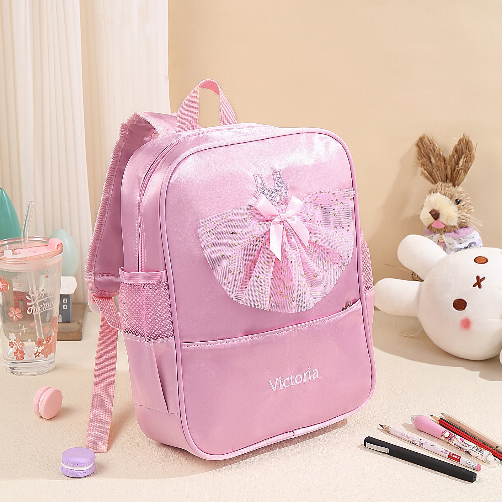 Personalized Name Bag Backpack for Little Girls Custom Dance Backpack Ballerina Dance Bag Gift for Daughter Granddaughter Back to School