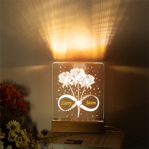 Personalized Couple Name Puzzle LED Night Light Gifts For Lover - Australia