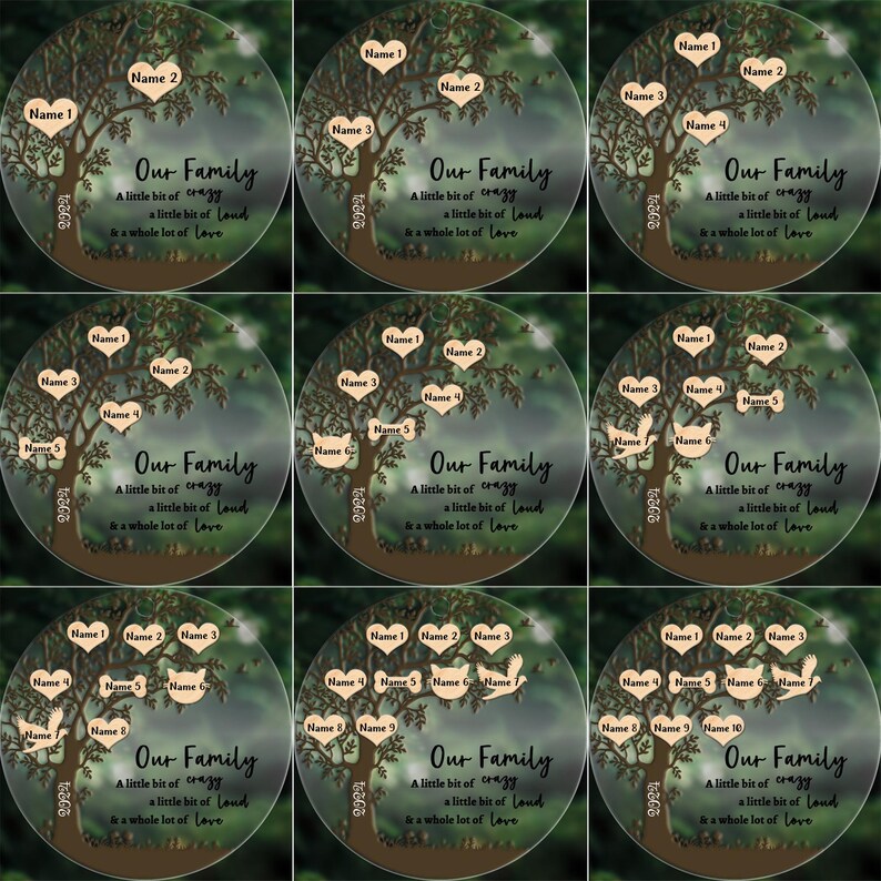 Personalized Family Tree of Life Christmas Ornament, Family Ornament