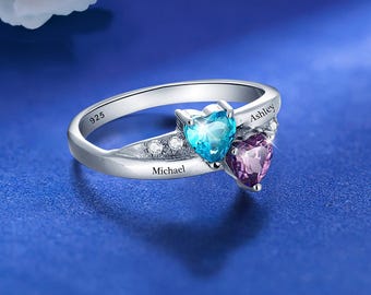 Personalized Custom Name Promise Rings for Her, Engraved Name With