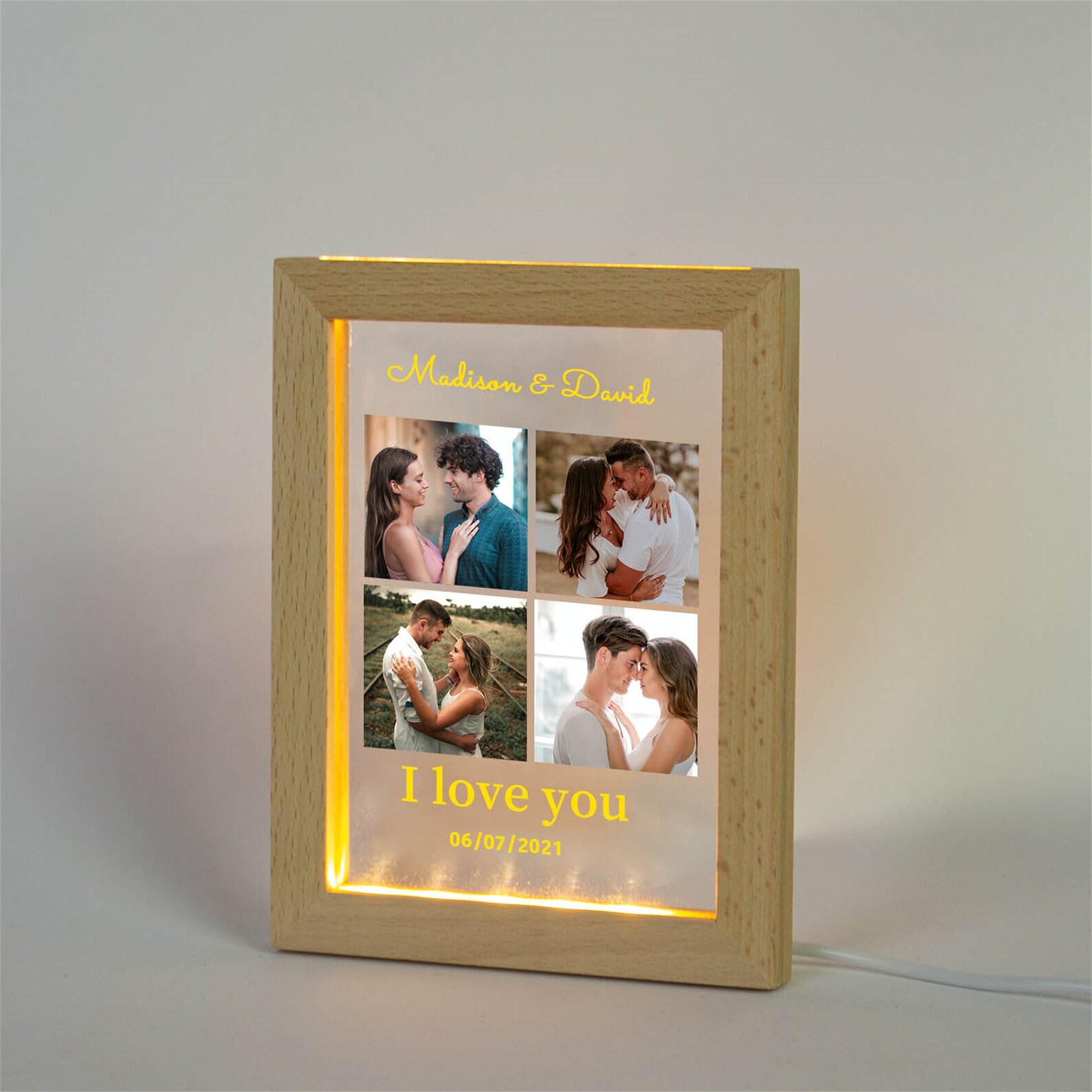 Custom Wedding Photo Frame Lamp Personalized Night Light With Your — free download