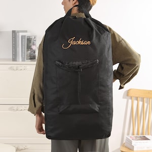 Personalized Laundry Bag, Embroidered Name Laundry Dorm Laundry Bag, Camping Beach Bag,  Storage Bag, College Dorm Gift, Back To School