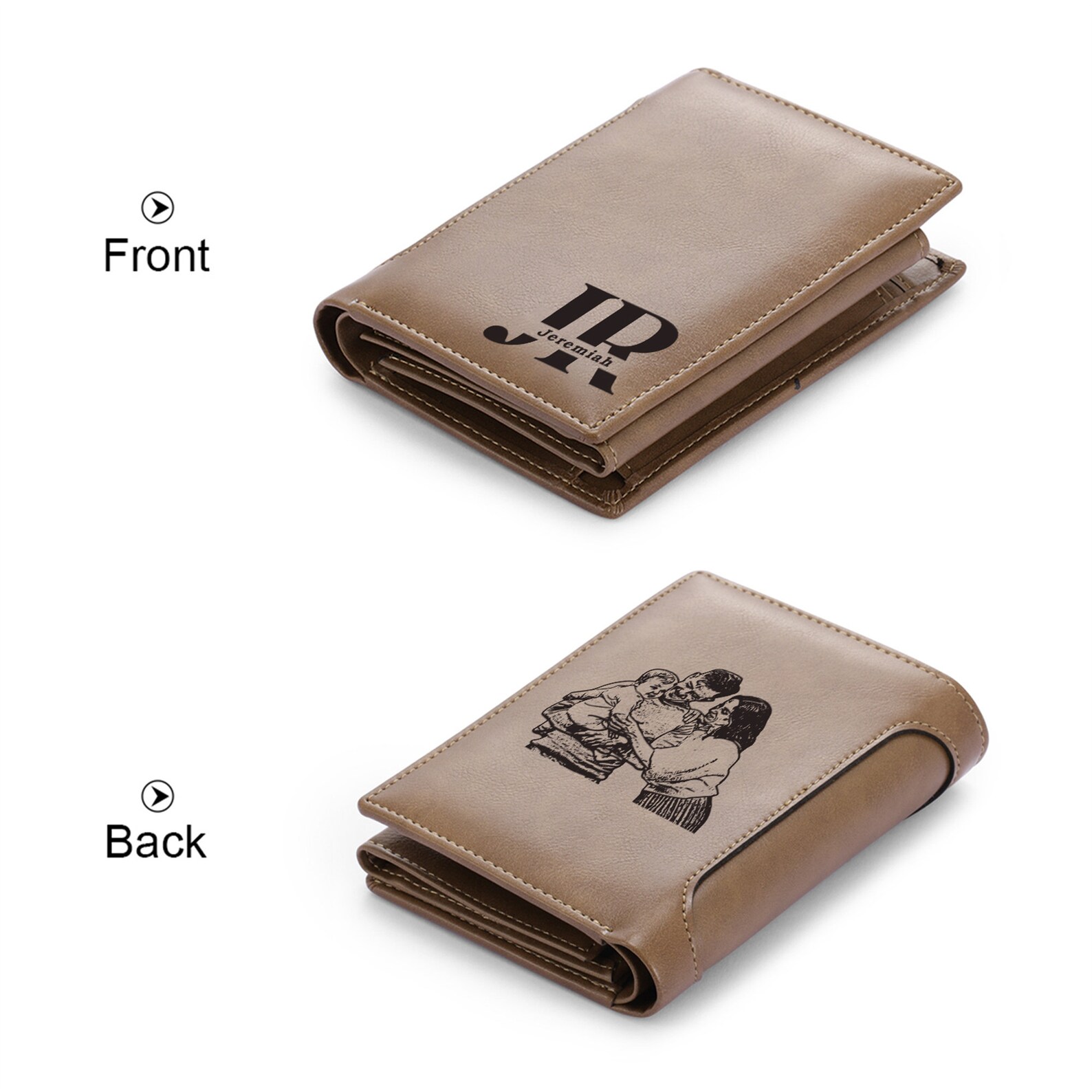 Personalized Initial Name Wallet for Him, Custom Engraved Monogrammed ...
