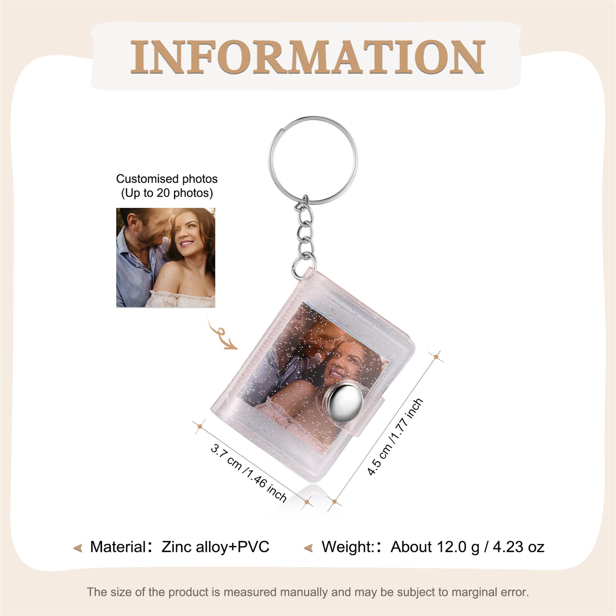 Tailored Memory Mini Photo Album Keychain