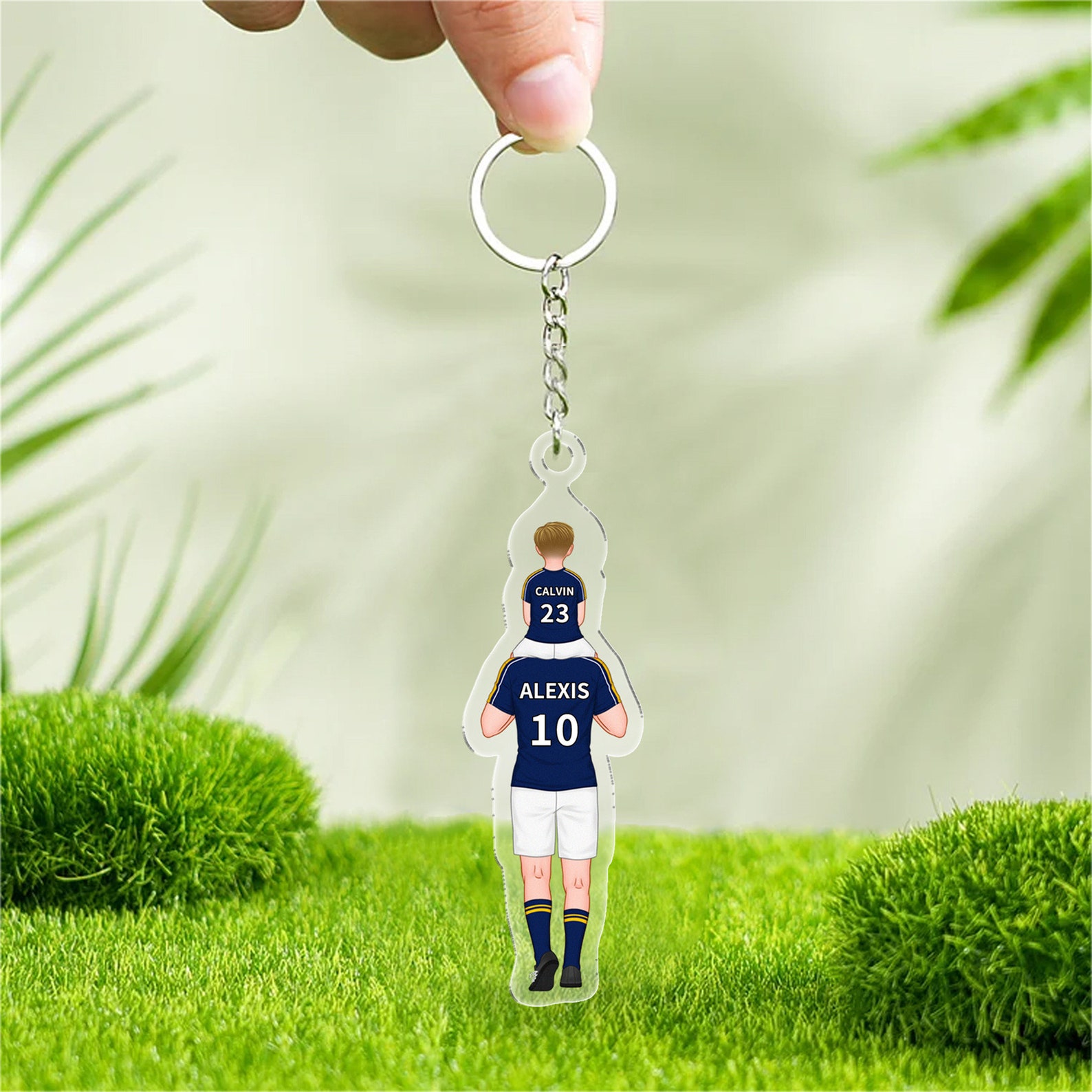 Personalized Soccer Jersey Keychain for Dad, Customized Names & Numbers ...