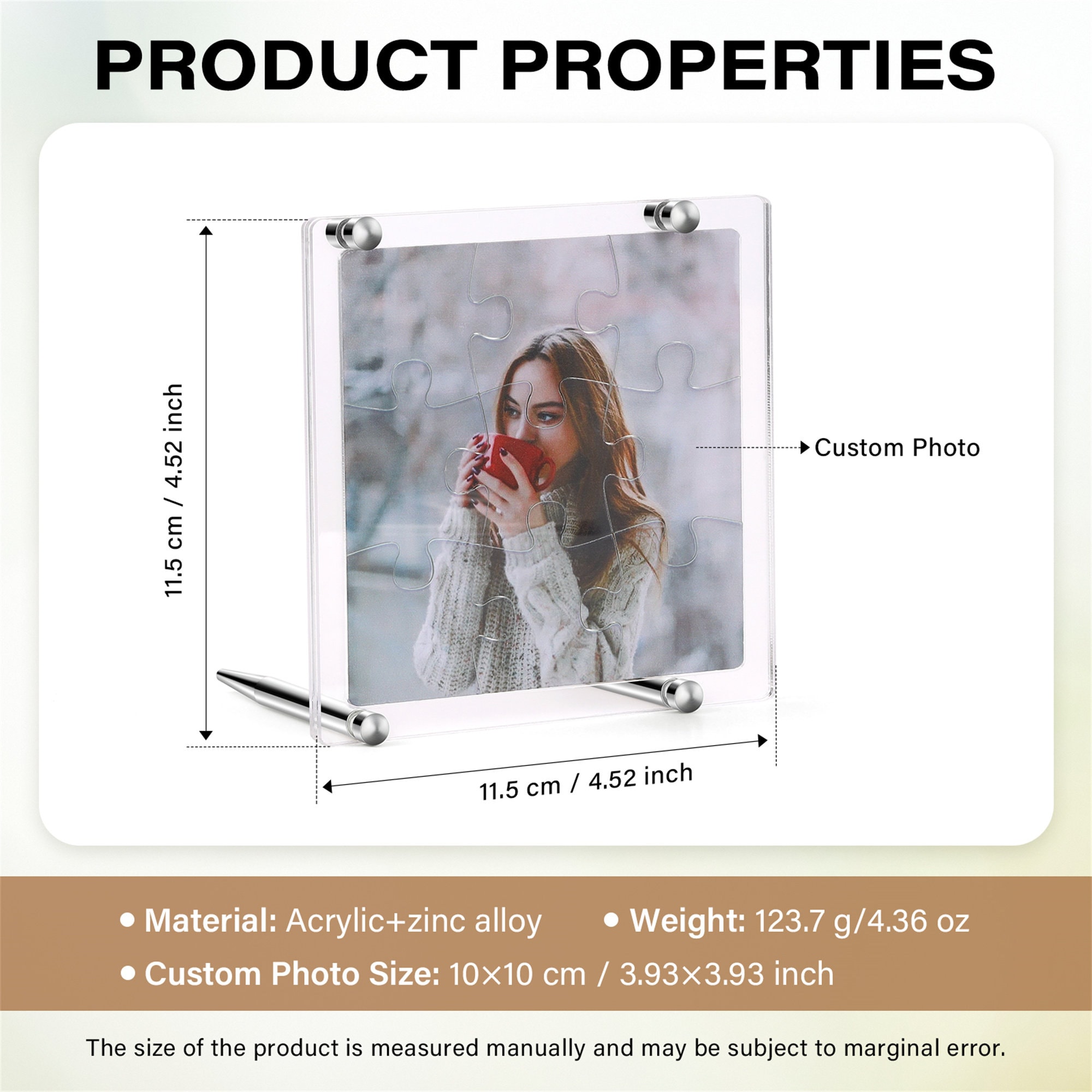 Personalized Custom Photos Jigsaw Puzzle Frame, Picture Puzzle Acrylic Frame with Stand Removable, Gifts for Him, Father&#39;s Day Gift