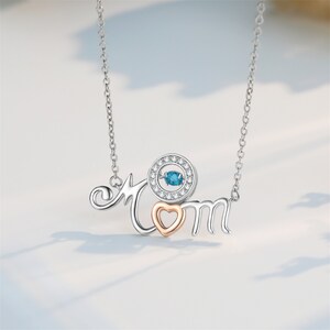 Regalo de mamá Collar de piedra de nacimiento personalizado para mi mamá Collar de corazón Regalo de joyería de hijo Hija Regalo de cumpleaños Feliz Día de la Madre