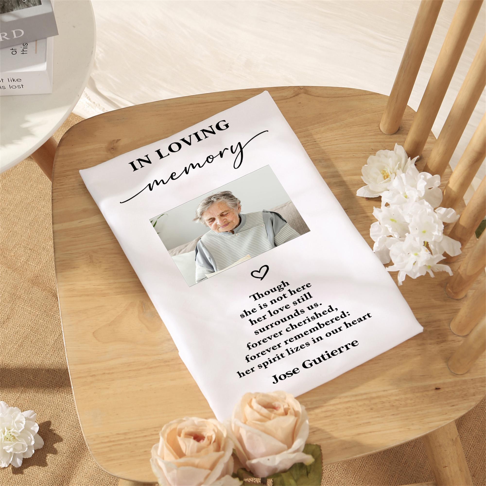 Gedenkstuhl-Banner „Reserved Memorial Chair“ Für Hochzeit - In Loving Memory Of - Leinenstoff
