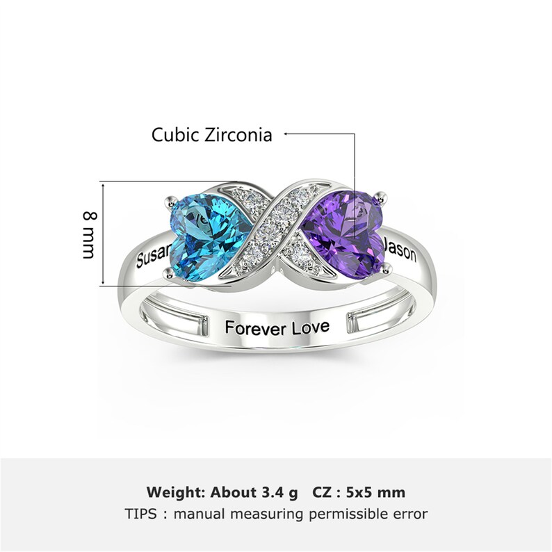 Promise Rings for Her Personalized Infinity Rings for Women Etsy