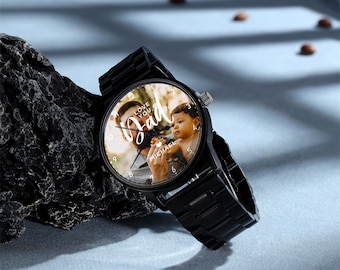 Relojes de pulsera para hombre con foto personalizada, reloj de