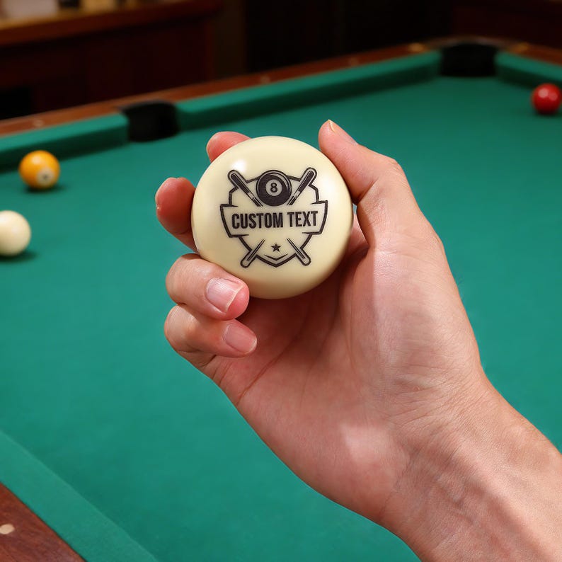 Pool Table Graphoc Personalized Billiards Cue Ball, Custom Cue Ball With Gift Box ...