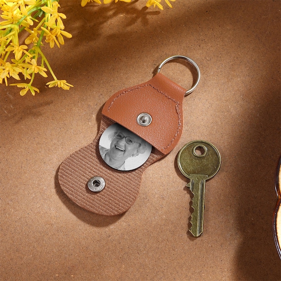 Memorial Keychain For Men Father's Day Gifts Custom Photo Engraved Keychain Wood Keychain Memorial  Gift For Men