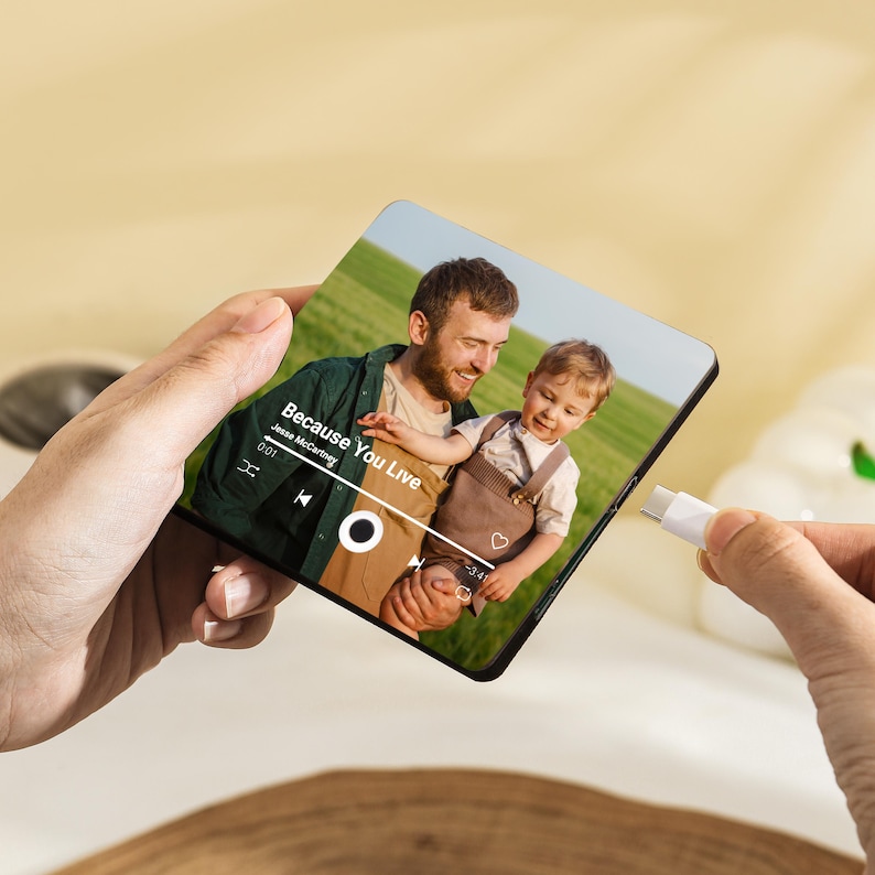 Custom Music Fridge Magnet, Personalized Photo & Music Fridge Magnet, Play Whole Song Music Box, Voicemail Keepsake Anniversary Gift for Him image 9